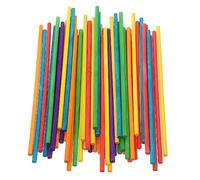 SUPVOX 100pcs Colorful Wooden Sticks for Boys and Girls Crafts Round Wood Sticks for Creative Projects Safe Multi-functional Crafting Materials Smooth for Developing Hands Skills