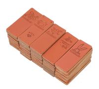 SUPVOX 100pcs DIY Clothes Collar Labels Cloth Leather Label 1.97x0.98x0.04in Easy to Use Convenient to Apply Classic Funny Style for Handmade Bags Shirts