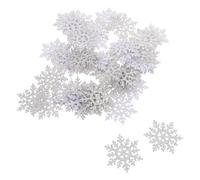 SUPVOX 100pcs DIY Glitter Snowflake Appliques for Sewing Crafts, Gold Powder Snowflake Embroidery Patches, Christmas Decorations and Hair Accessory Materials in Grandma Gray