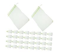 SUPVOX 100pcs Drawstring Fruit Protection Bags Green Mesh Netting for Plant Protection Garden Fruit Cover Bags for Grapes Tomatoes Vegetables Flowers Lightweight Portable Mesh Sacks