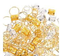 SUPVOX 100pcs Dreadlock Rings Hair Accessories Metal Small Leaf Hoop Lightweight Decorative 8x9mm Creative Chic Style for Salon and Home Use