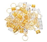 SUPVOX 100pcs Dreadlocks Rings Hair Tubes Metal Decorative Practical Creative Delicate Chic Hair Jewelry for Barber Salon and Home Use