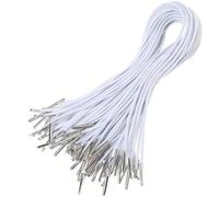 SUPVOX 100PCS Elastic Barbed Cords Elastic Loop Stretch Thread String with Metal Barbs Fastener for Mask Making Book Binding (White)