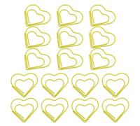 SUPVOX 100pcs Gold Heart Paper Clips Mini Paper Pins Decorative Clips for Wedding Crafts Office Document Organizer Students Desk Accessories