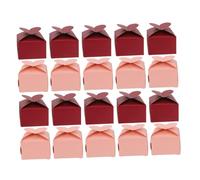 SUPVOX 100pcs Heart-shaped Pearl Paper Candy Boxes, 50 Red + 50 Pink Square Party Biscuit Boxes, Wedding Favor Containers for Shower, Birthday Valentine’s Dessert Packaging