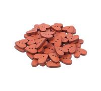 SUPVOX 100pcs Heart Shaped Wooden Buttons 20mm for Clothing Accessories DIY Crafting Sewing Notions Sturdy Wooden Clothes Buttons for Apparel Decoration