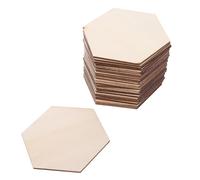 SUPVOX 100pcs Hexagon Painting Boards Wooden Tile Slabs Blank Coasters Natural Wood Material Rustic Style Artistic Designs Versatile Use for DIY Crafts