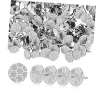 SUPVOX 100pcs Metal Thumb Tacks Reflective Push Pins Silver Drawing Pins Flat Tacks for Wall Upholstery Decorative