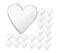 SUPVOX 100pcs Mini Heart Mirror Stickers 2x2cm Silver Acrylic Self-Adhesive Mirror Pieces for DIY Crafts, Scrapbooking, Wall Decoration, Wedding and Home Accents