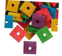 SUPVOX 100Pcs Mixed Color Parrot Wooden Nibbling Durable Bite for Birds DIY Chip Design for Skill Development and Exercise for Parrots and Animals
