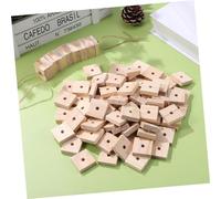 SUPVOX 100pcs Natural Parrot Chewing Blocks DIY Wood Chips for Bird Cage Accessories Sturdy Wooden Chew for Parakeets Cockatiels Budgies Hanging for Easy Attachment and Beak Health
