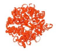SUPVOX 100pcs Orange Bird Leg Bands Abs Chicken Identification Rings Poultry Clip Bands for Pigeons Ducks Geese with Marking for Farm Management