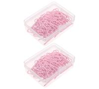 SUPVOX 100pcs Oval Paper Clips Metal Note Clips with Enhanced Grip Security Versatile Application Pink for Office and Speeches