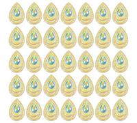 SUPVOX 100pcs Peacock Birdseye Water Drop Rhinestones 18x25mm Resin Flatback Gems for Sewing Wedding Dress Craft Decorations