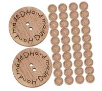 SUPVOX 100pcs Round Wooden Buttons for Crafts Handmade Tags Button Fastener Tool for Sewing Projects for DIY Home Decor