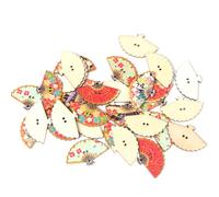 SUPVOX 100pcs Sector Wooden Buttons DIY Crafting Decorative Wooden Buckle for Sewing Projects Assorted Style Suitable for Handmade Clothes and Accessories