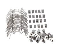 SUPVOX 100Pcs Stainless Steel Greenhouse Glass Clamps Rust Resistant Fixing Clips for Hollow and Multilayer Boards Easy Installation Plant Supports for Greenhouse Frames