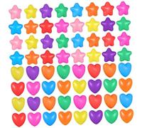 SUPVOX 100pcs Thickened Star and Heart-shaped Ocean Balls Colorful Pool Balls for Indoor Playhouse Tent Pit Educational Swimming Pool Party Decorations