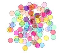 SUPVOX 100Pcs Transparent Round Learning Discs for Early Education Mathematics DIY Learning Tool for Cognitive Development and Playful Math Games
