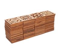SUPVOX 100pcs Unfinished Wood Pieces for Crafts with Hollow Shape and Natural Wood Grain, for Engraving and Family Bonding Activities, for Decorating Spaces