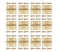 SUPVOX 100pcs Vintage Iron Hinge for Mini Houses and Delicate Boxes, Easy to Install and Remove, Yellow Iron Material with Screws, for Wooden Box DIY Accessories