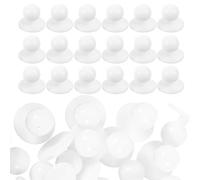 SUPVOX 100pcs White Chef Suit Buttons for Replacement, Medium Size 11mm Head 18mm Base, Round Ball Shape Clothes Buttons for Chef Coat Sewing and Restaurant Uniforms