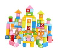 SUPVOX 100pcs Wooden Alphabet Educational for Early Learning Stacking Building Interactive Cognitive Development