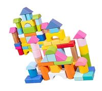 SUPVOX 100Pcs Wooden Building Blocks Set Geometric Educational for Safe and for Family Play and Skill Development Promotes Imagination and Emotional