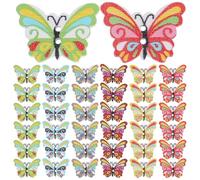 SUPVOX 100pcs Wooden Butterfly Buttons 25mm DIY Craft Sewing Notions Decorative Replaceable Buttons for Educational and Home Decor
