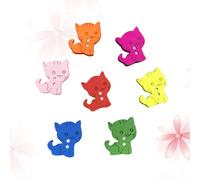 SUPVOX 100pcs Wooden Cat Buttons for Sewing with Two Holes, Hand-Painted Decorative Embellishments, Creative Unique Design for Festivals and Knitting Crafts