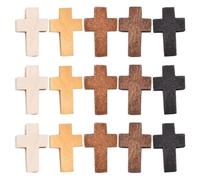 SUPVOX 100pcs Wooden Cross Decorations for Garden Outdoor Accessories Craft Cross Ornament