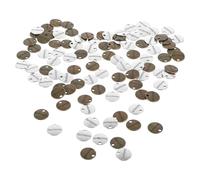 SUPVOX 100pcs Zinc Alloy Double-sided Letter Disc Charms for Necklace and Bracelet Making, 14mm round Handmade Pendant DIY Craft Supplies, Vintage Blue and Silver Finish for Jewelry Designers