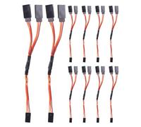 SUPVOX 10pcs 3-Pin Extension Cable: Male To Female Y Splitter Cable - 4 Ways Extension Wire Compatible With Futaba Rc Cars Airplanes Trucks 15 Cm