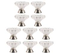 SUPVOX 10pcs Acrylic Drawer Knobs Transparent Single-Hole Crystal Pulls for Kitchen Cabinets Wardrobe Doors and Dresser High Light Transmittance Decorative Handles for Home Furniture