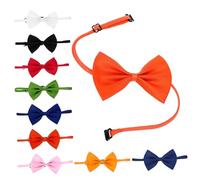 SUPVOX 10pcs Adjustable Pet Bow Collars for Small Dogs and Cats Soft Fabric Bows in Vibrant Colors Charming Puppy and Kitten Accessories for Parties and Daily Wear
