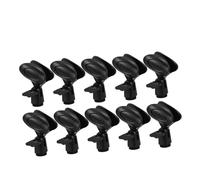SUPVOX 10pcs Adjustable Plastic Microphone Clip Holder for Mic Stands Spring Microphone Clamp with Thread Knob Black Compatible for Studio Stage and Broadcasting Use