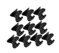 SUPVOX 10pcs Adjustable Spring Mic Clamp Microphone Holder Clip for Broadcasting Radio Wireless Mic Stand Accessories Black Plastic for Stage Use