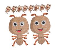 SUPVOX 10pcs Ant Shaped Foil Balloons Cartoon Design for Birthday Party Decorations Easy Inflate Insect Animal Balloons for Shower Garden Theme Party Supplies
