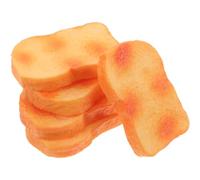 SUPVOX 10Pcs Artificial Bread Slices - Realistic Fake Toast for Decoration 4.5cm - Miniature Food Models for Dollhouse Bakery Display - Kids Pretend Play Food & Photo Props