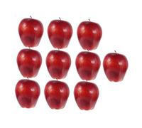 SUPVOX 10pcs Artificial Red Delicious Apples Lifelike Fake Fruit Models for Home Decor Photography Props and Teaching Tools for Restaurants and Events