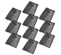 SUPVOX 10pcs Black Mesh Drawstring Bags 30x25cm Laundry Bags Multi-purpose Storage Nets for Home, Golf Balls, Fitness Gear, Lightweight Organizing Sacks