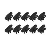 SUPVOX 10pcs Black Mic Clip Microphone Holder Clamp with 10mm Rotatable Plastic Clip Adjustable Angle Easy to Use for Interview and Podcast