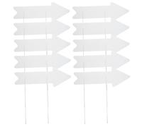 SUPVOX 10Pcs Blank Arrow Signs with Stakes Plastic Lawn Sign Boards for DIY Outdoor Garden Business Advertising Directions