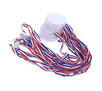 SUPVOX 10pcs Blank DIY Award Medals with Colorful Ribbon Smooth Surface Sports Meeting Medals for Competitions Parties Classroom Rewards Versatile for Events