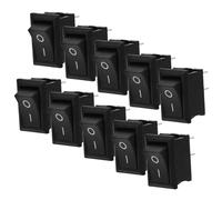 SUPVOX 10pcs Boat-shaped On-off Emergency Stop Button Portable Plastic Rocker for Circuit Control in Electronic Devices with 6a 250v 10a Rating and Unique Design