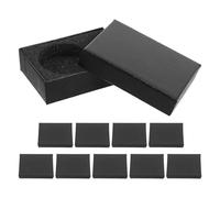 SUPVOX 10pcs Cardboard Pocket Watch Display Boxes Black Small Jewelry Organizer for Necklaces Pendants Rings Earrings Protective Storage Case for