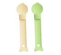 SUPVOX 10pcs Cat Treat Feeder Spoon: Squeeze Pet Food Dispenser Plastic Lickable Spatula Fish Shaped Stick Dog Feeding Tool For Wet Snack Easy To Clean