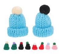 SUPVOX 10pcs Christmas Mini Knit Hat Xmas Tree Ornaments Miniature DIY Hair Accessories Crafts Cute Doll Hat Jewelry Making Mixed Color