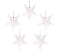 SUPVOX 10pcs Christmas Ornament Paper Pentagram Hanging Decor for Christmas | White Paper Star Shape, Can be Placed in Many Places, Holiday Ornament for House Display Random Color