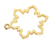 SUPVOX 10pcs Christmas Snowflake Alloy Pendant Frames Open Back Bezel Jewelry Pendants Thick Metal Edge for DIY Necklace Bracelet